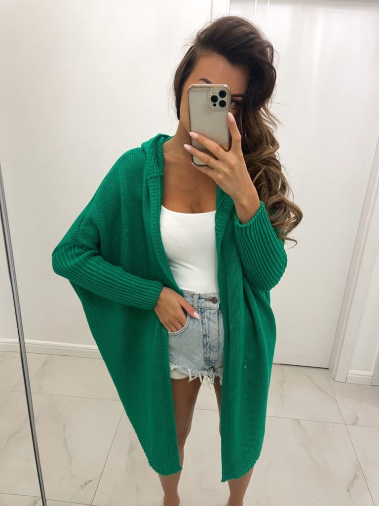 zelený sveter kardigan