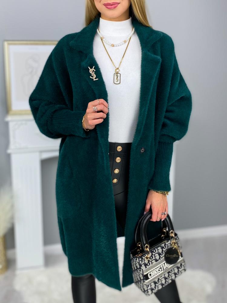 oversize kabát alpaka zelený